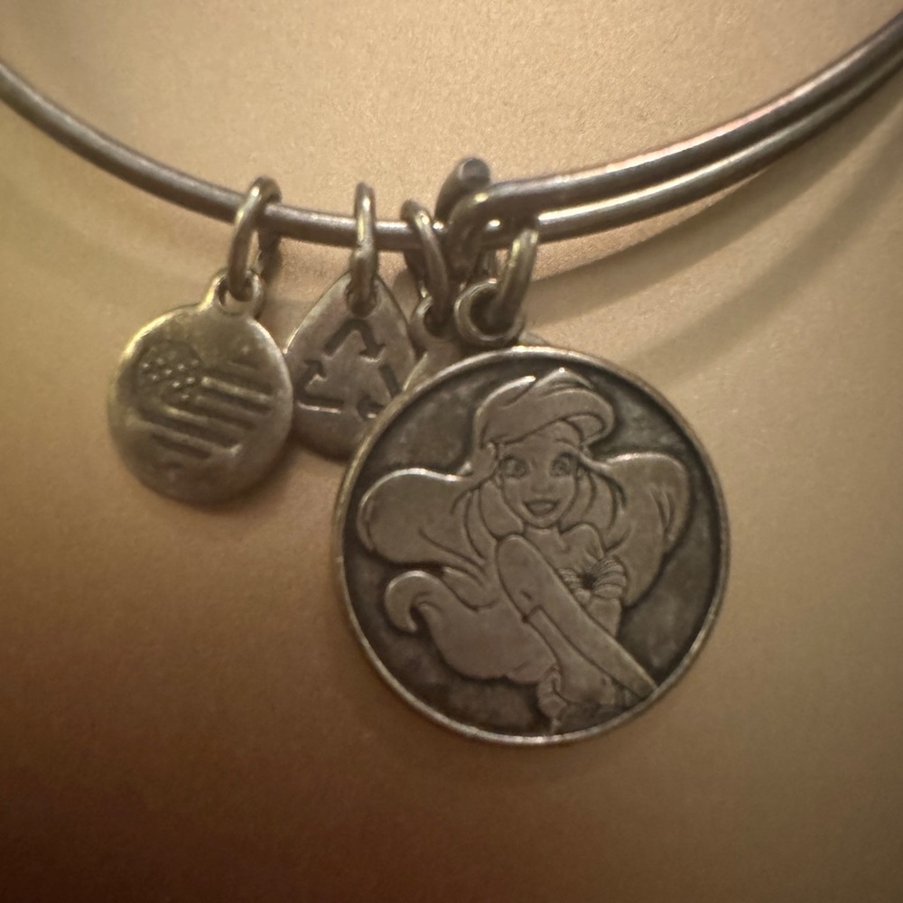 Retired 2014 The Little Mermaid Alex & Ani Silver  Bracelet